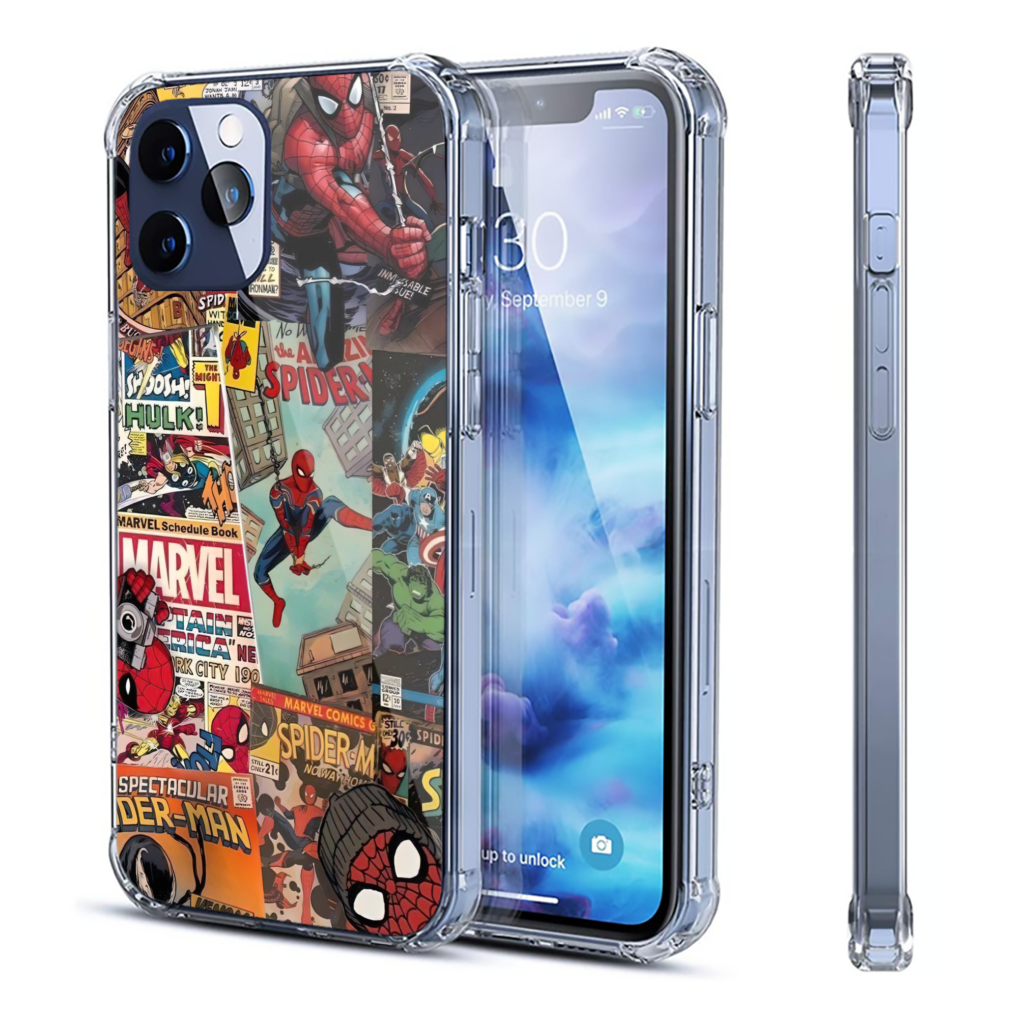 （画像用） Spider Man スパイダーマン 【iPhone 12シリーズ対応】透明スマホケース（クリアソフトケース）